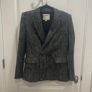 100% Authentic L'Agence Blazer Jacket Herringbone with metallic flecks sz 4